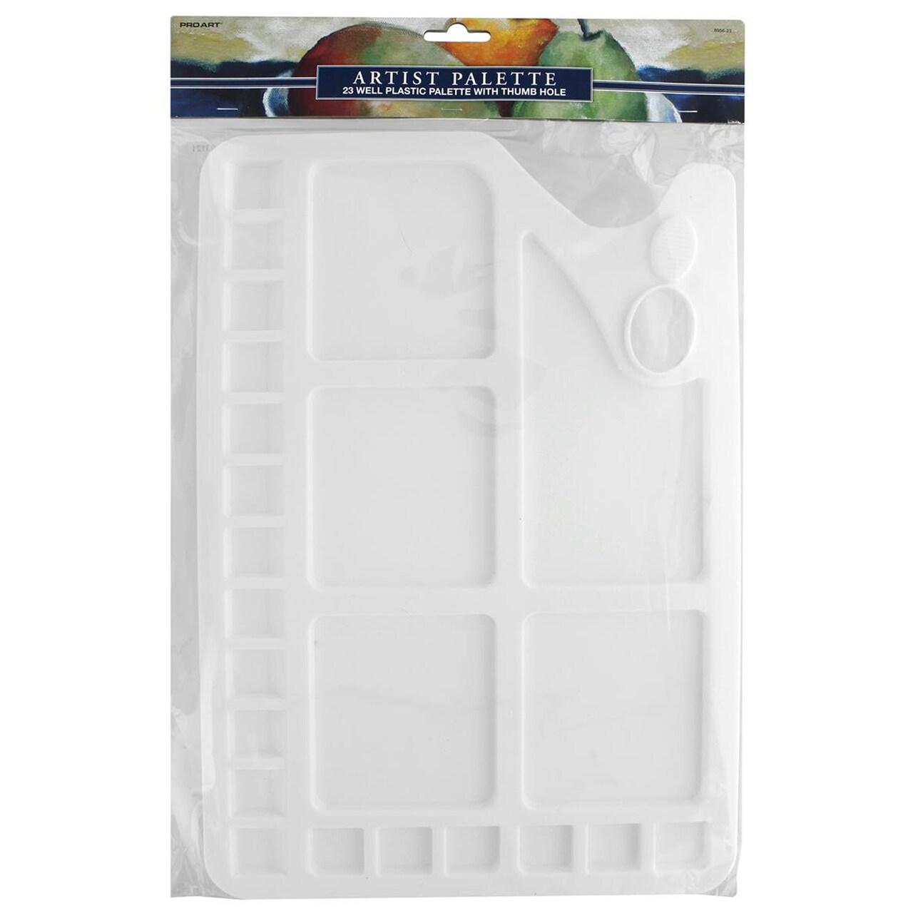 Pro Art Palette With Thumb Hole, 9"x13", 23 Well, Paint Palette, Paint Tray, Pallet, Tray Palette, Plastic Pallet, Trays, Pallete, Acrylic Palette Tray